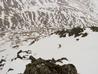 Skiing the righthand line of Double Barrel gully  Photo: Philip Ebert